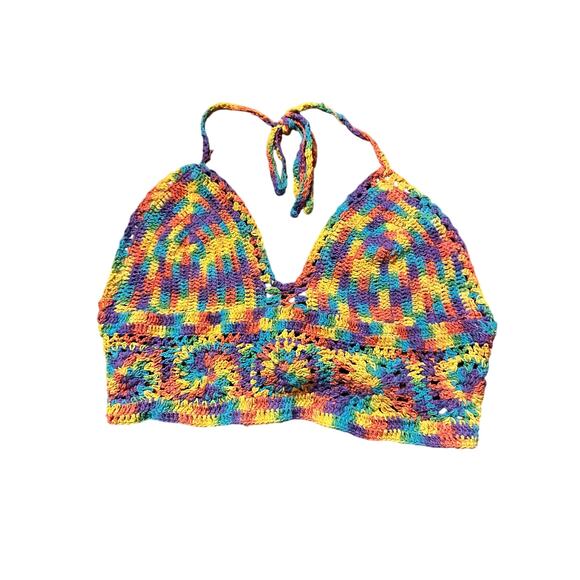 Vintage Crochet Halter Top, Crop Top, Cottagecore, 1960-70s inspired - Picture 3 of 4